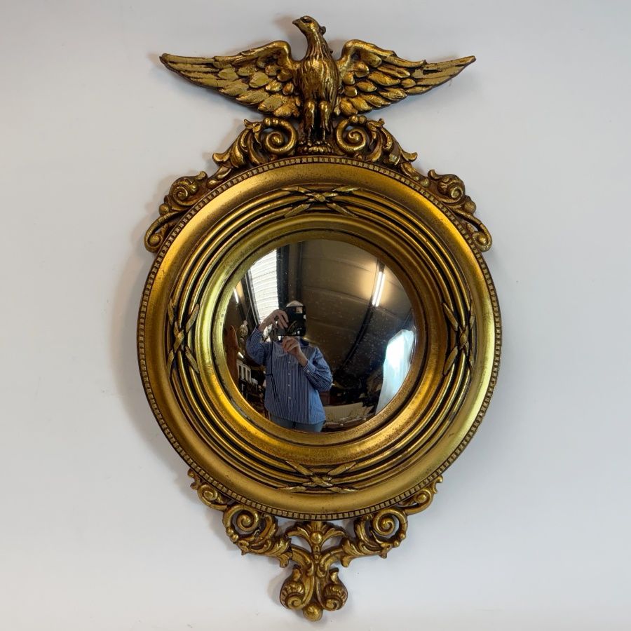 Espejo Convexo con Marco Dorado