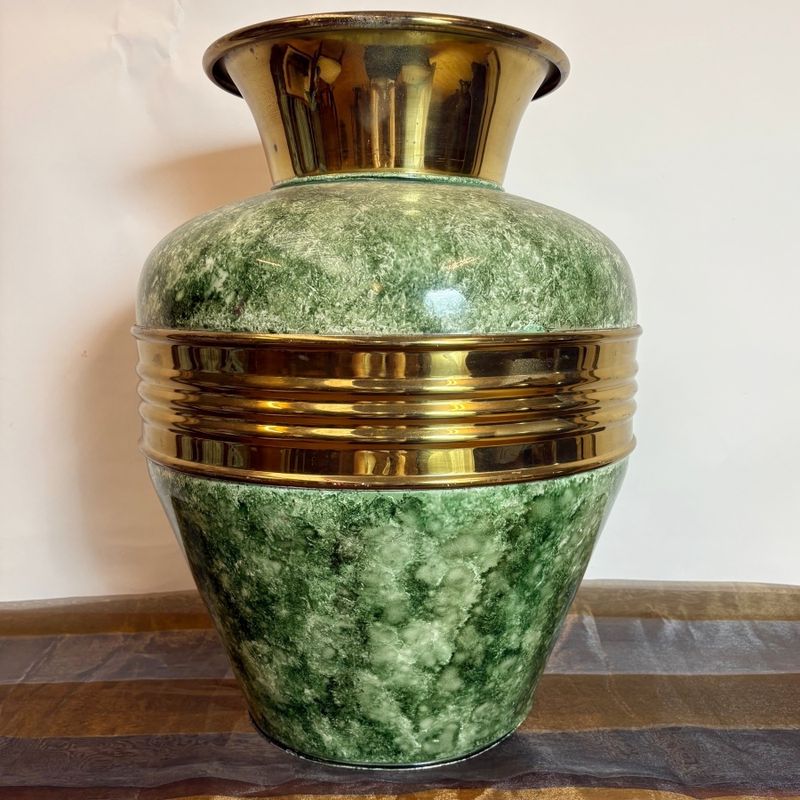 Gran Jarrón Metálico Decorativo