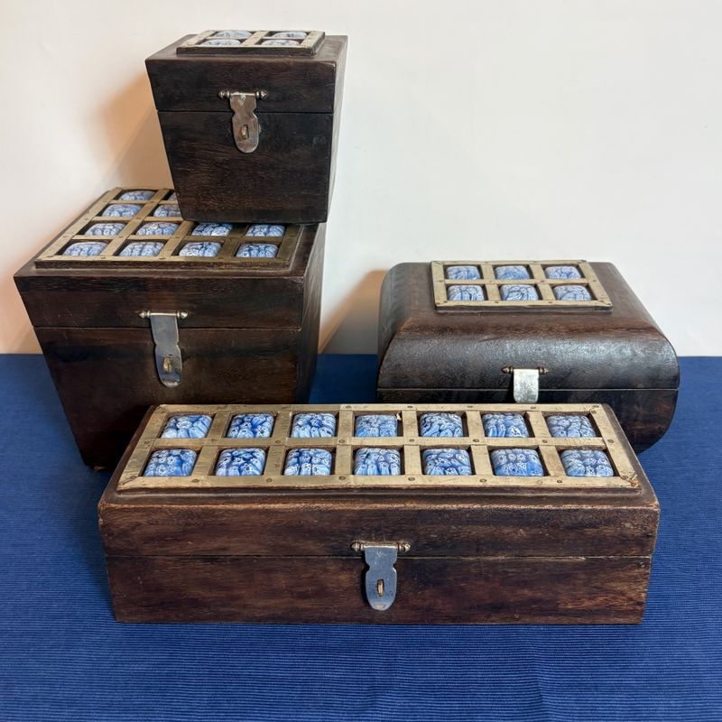 Juego de Cajas Decorativas de Madera