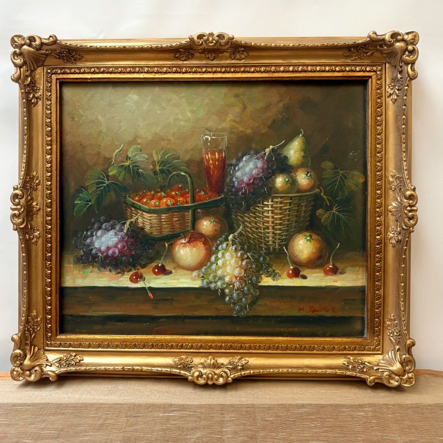 Bodegón con Cestas y Frutas Bodegón con Cestas y Frutas