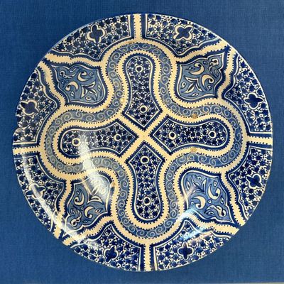 Plato Árabe Antiguo Azul de Fez Plato Árabe Antiguo Azul de Fez