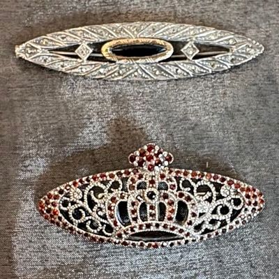 Lote de Dos Broches de Plata de Ley Lote de Dos Broches de Plata de Ley
