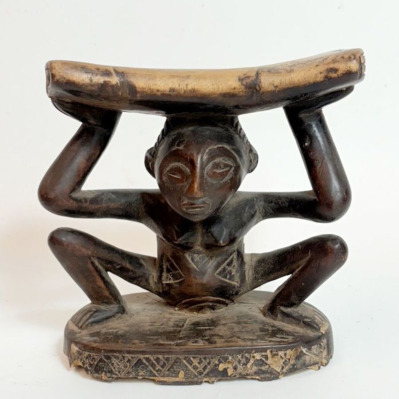 Reposacabezas Tradicional Africano del Pueblo Luba