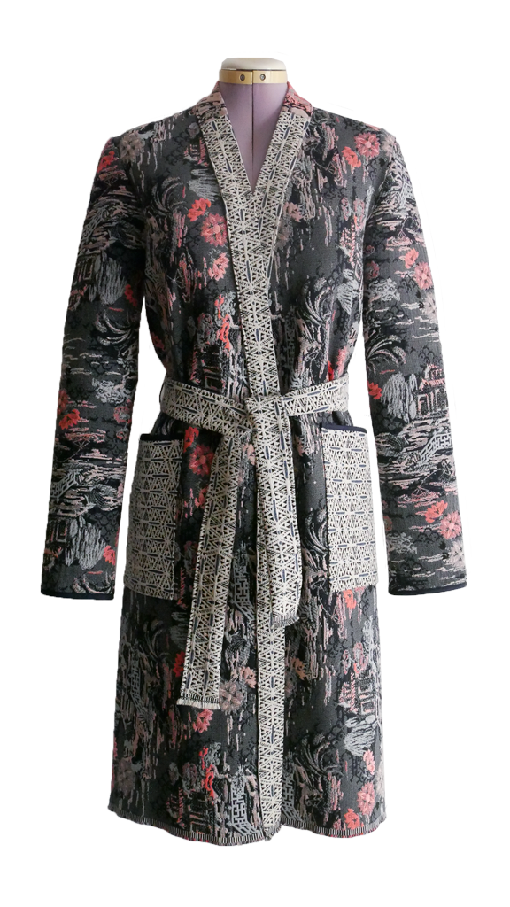 YAKAYA Japanisch gemusterter Kimono Mantel mit Taschen