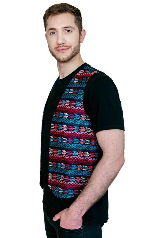 YAKAYA Herren Weste "Pujaka" mit guatemaltekischem Muster - jedes Teil ein Unikat - Ethno, Hippie, Boho - Style