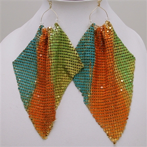 Dangle Metal Mesh Earrings 