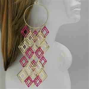 9&quot; Dangle Earrings Metal Paparzzi 