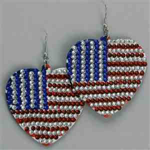 2&quot; Heart Flag Earrings Acryllic