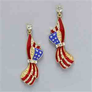 2.25&quot; Dangle flag earrings rho 2 jewelry paparazzi