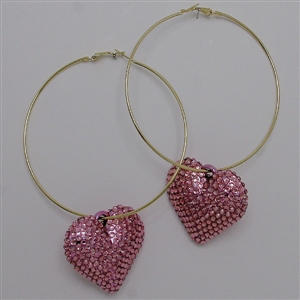 3&quot; heart hoops rhinestones paparazzi jewelry basketball wives