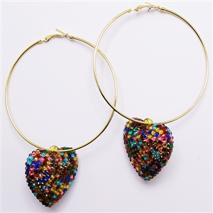3&quot; heart hoops rhinestones paparazzi jewelry basketball wives