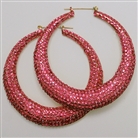 3&quot; bamboo paved rhinestones basketball wives earrings paparazzi jewelry 