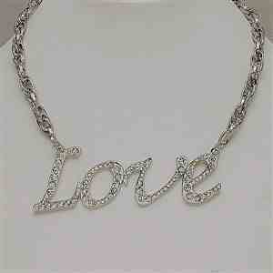 16&quot; love rhinestone necklace set jewelry paparazzi inspired