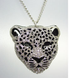 Exotic necklace rhinestones Leopard great with earrings