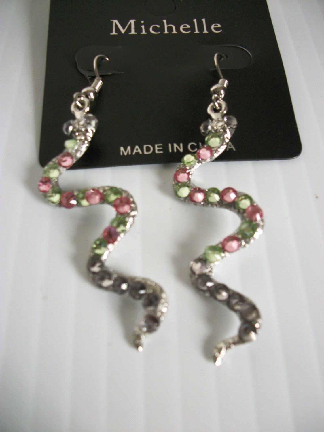 2&quot; dangle snake earrings rhinestones jewelry punk goth
