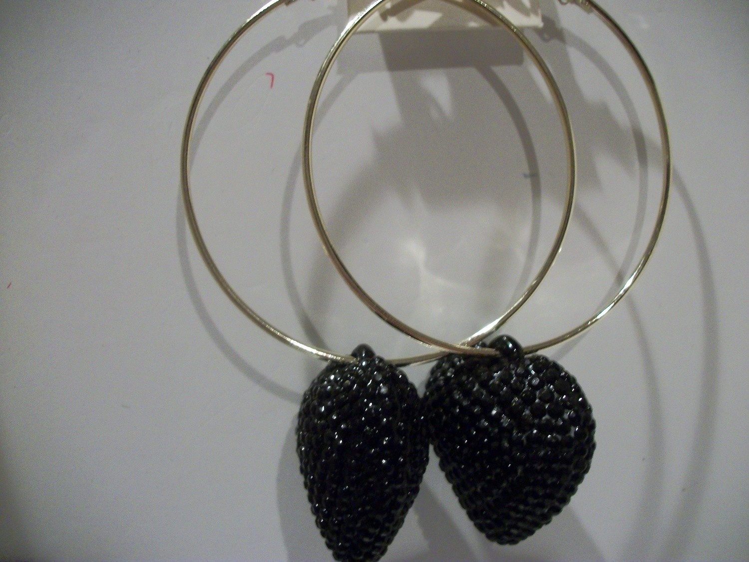 3&quot; heart hoop earrings rhinestones paparazzi jewelry fashion basketball wives
