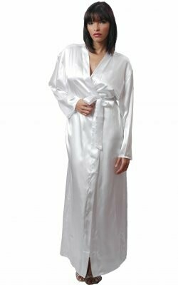 Satin Robe, Size: One Size Regular, Color: White