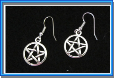 Pewter Pentacle Earings
