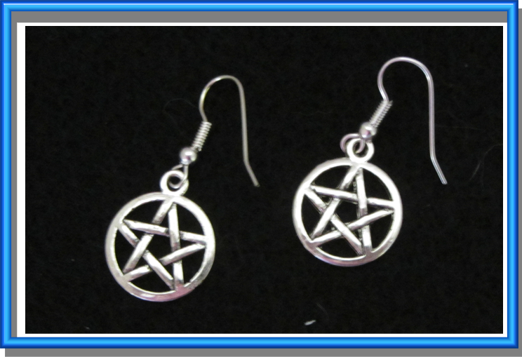 Pewter Pentacle Earings