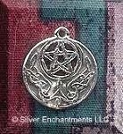 Celtic Lunar Pentacle Charm, Sterling Silver