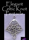 Elegant Celtic Knot with Pentacle Pendant, Sterling Silver
