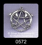 Kissing Dolphin Pentacle, Sterling Silver
