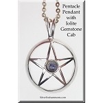 Pentacle Pendant with Iolite Gemstone
