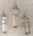 Double Terminated Wire Wrapped Crystal Quartz Pendant