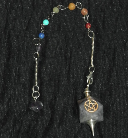 Amethyst 7 Chakra Pentagram Pendulum