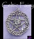 Celtic Fairy Pentacle Pendant, Sterling Silver