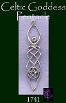 Celtic Goddess with Pentacle Pendant, Sterling Silver
