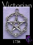 Sterling Silver Victorian Pentacle Pendant, Pagan Jewelry