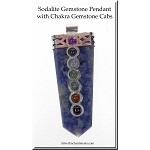 Sodalite Gemstone Pendant with Chakra Gemstones
