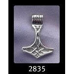 Bailed Thor&#39;s Hammer Pendant, Sterling Silver