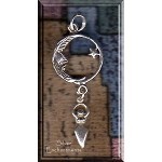 Sterling Silver Moon with Dangling Lunar Goddess Pendant