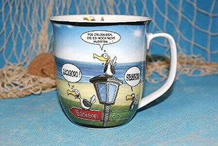 Hösti - Maritimer Becher Kaffeebecher aus Porzellan "Backbord/Steuerbord" 400ml Tasse