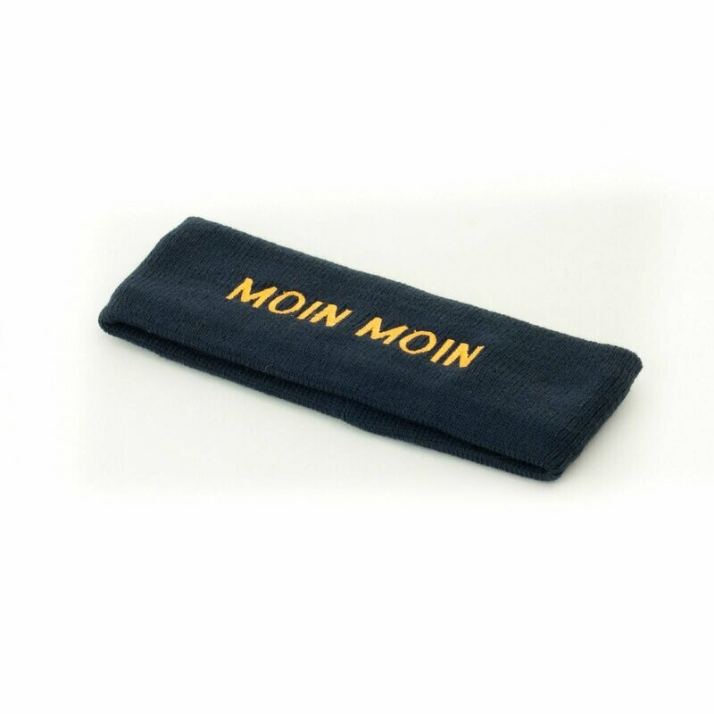 Nordisches Stirnband Nordisches Stirnband "Moin Moin" dunkel blau >Windschutz für die Ohren<