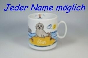 Kinderbecher Motiv Seehund Moin Moin