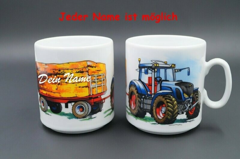Kinderbecher mit Motiv Trecker und Anhänger ( 1 Stück ) Kinderbecher mit Motiv Trecker und Anhänger ( 1 Stück )