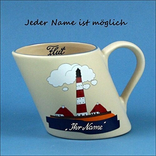 Schiefer Namensbecher mit Westerhever Leuchtturm Schiefer Namensbecher mit Westerhever Leuchtturm