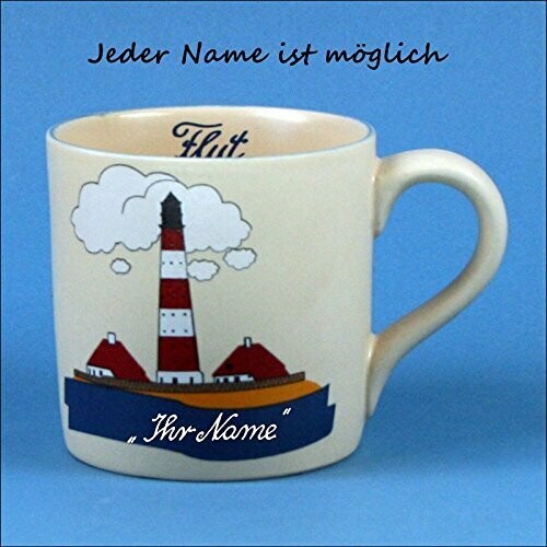 Gerader Namensbecher mit Westerhever Leuchtturm Gerader Namensbecher mit Westerhever Leuchtturm