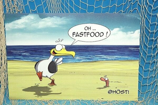Tischset / Platzset Hösti " Fast Food " ...Möwe und Wattwurm
