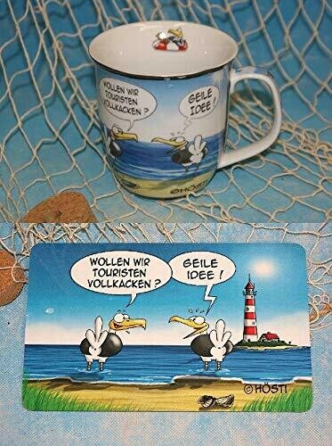 Hösti Becher und Frühstücksbrett als Set Wollen wir Touristen vollkacken ?. Geile Idee !