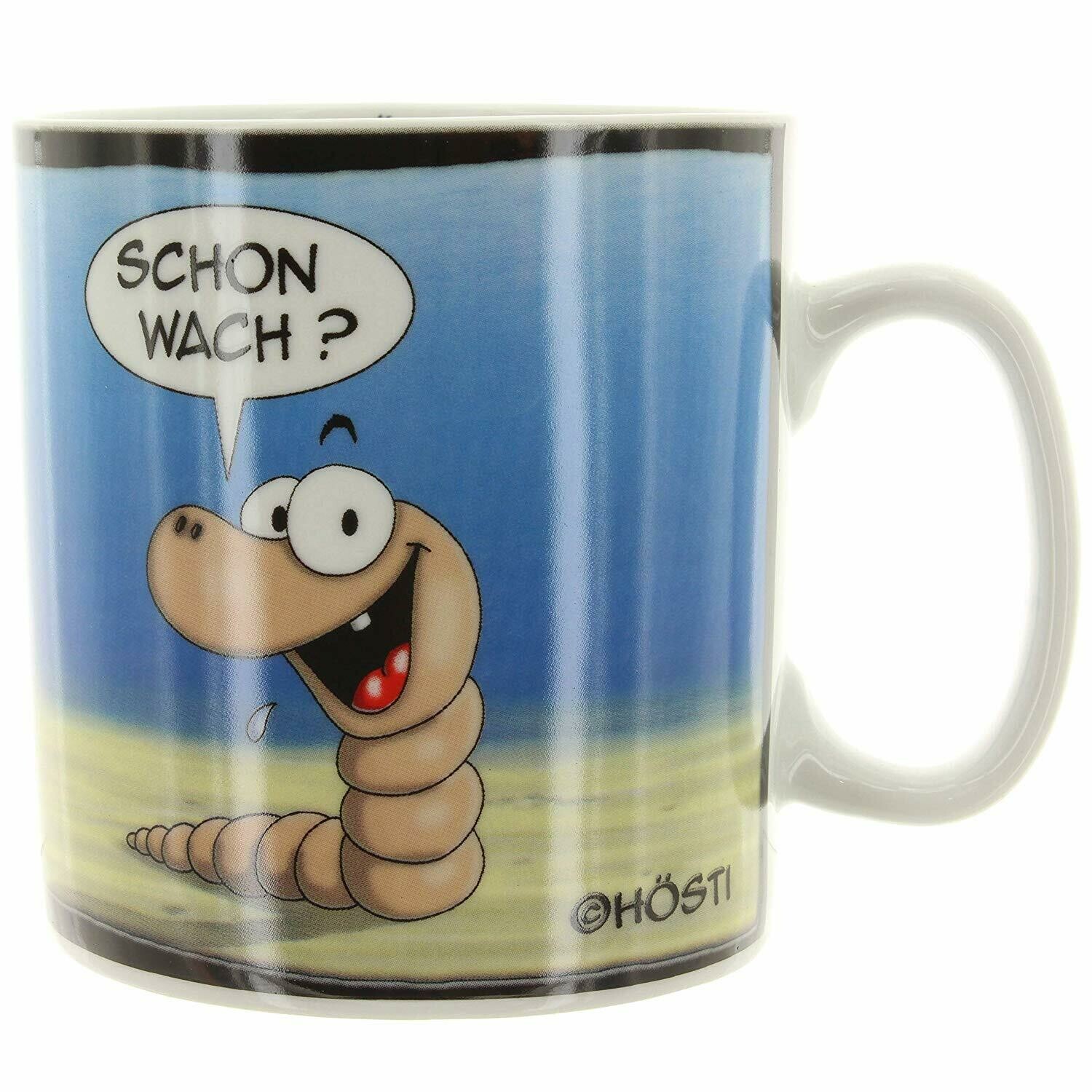 Hösti Jumbo Becher Wattwurm Moin schon wach ca.11x10cm 0,5l