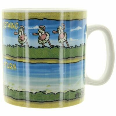 Hösti Jumbo Becher Wissensdurst Sturm Schafe (Kein Wind Westwind Ostwind Sturm)ca.11x10cm 0,5l