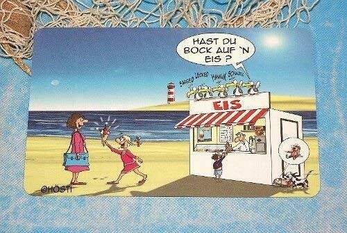 Frühstücksbrett Hösti *Hast Du Bock Auf´n Eis? *... Strand, Möwen auf´m Kiosk