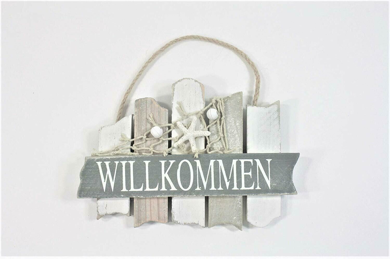 Willkommen Badezimmer Schild 18 cm Möwe Beach Maritim