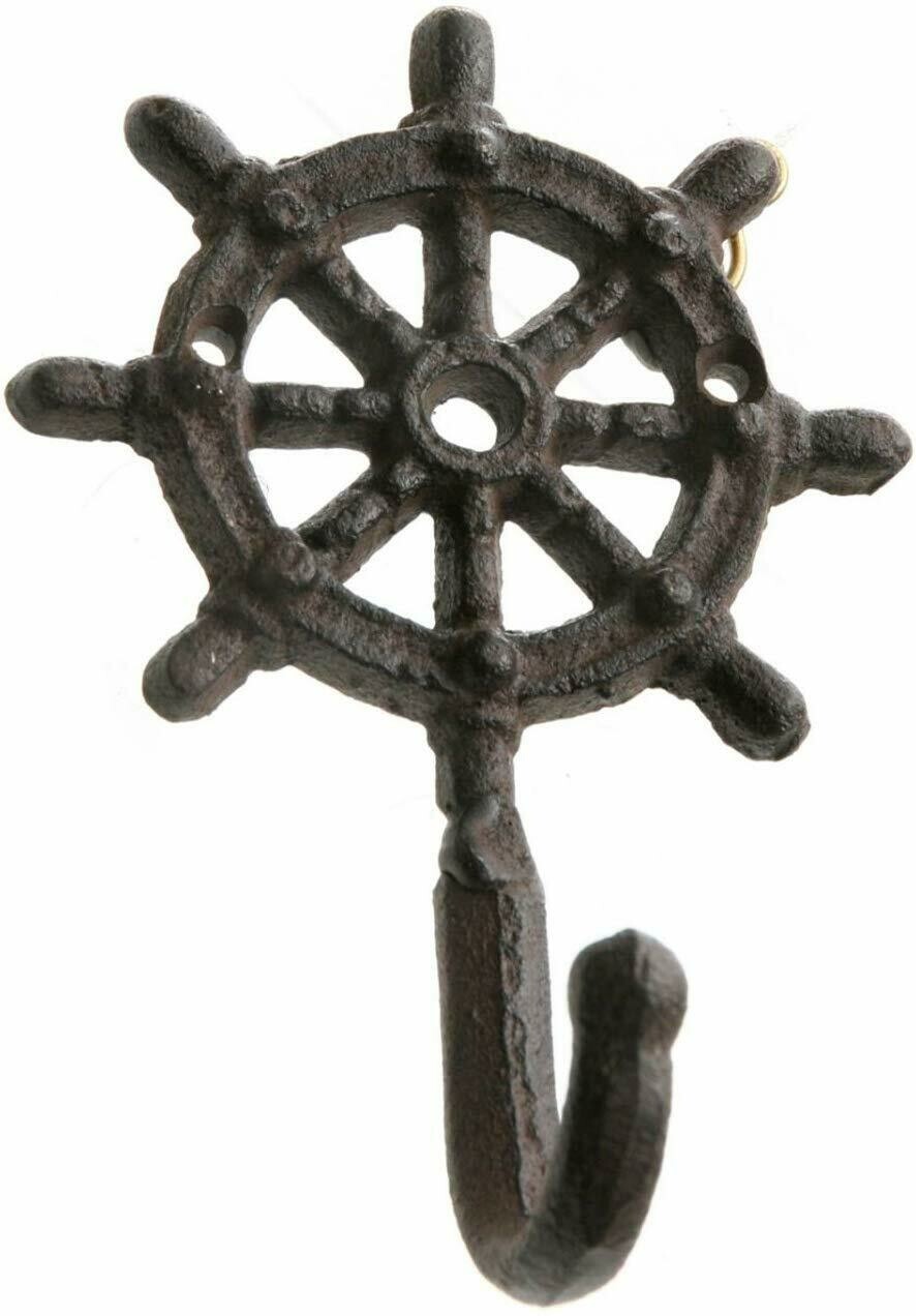 Garderobe/ Haken Steuerrad aus Gusseisen