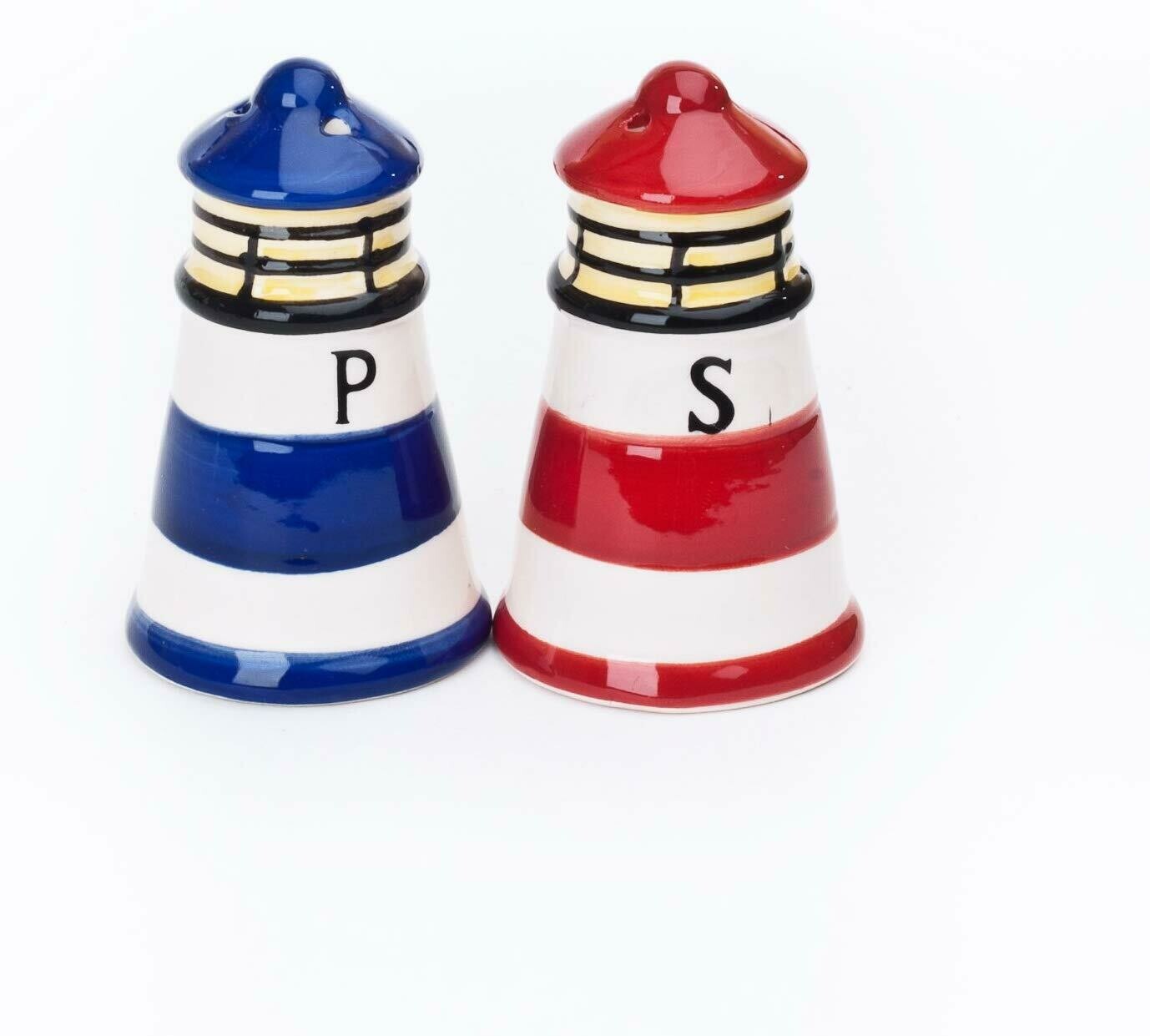Set Salz- und Pfeffer Streuer Leuchtturm rot weis blau weiss