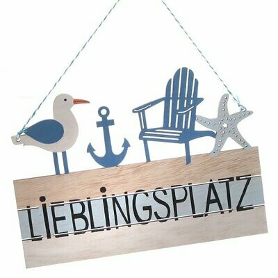 Schild Lieblingsplatz Maritim
ca.22x16cm Sperrholz Schild Lieblingsplatz Maritim
ca.22x16cm Sperrholz